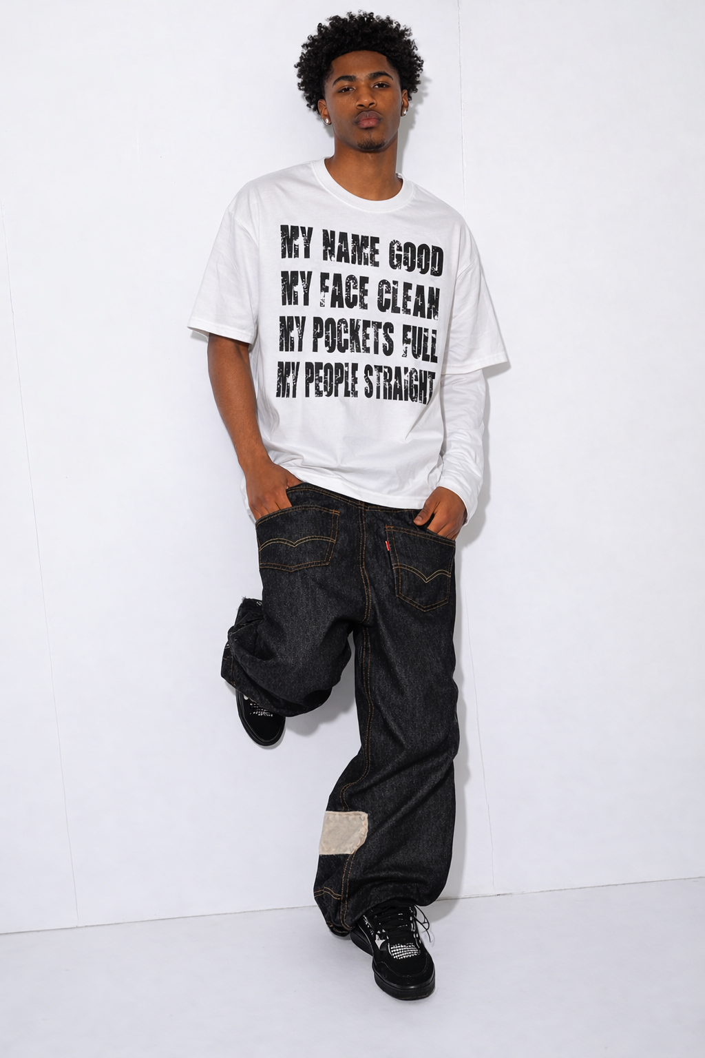 White "Name Good Tee" Shortsleeve