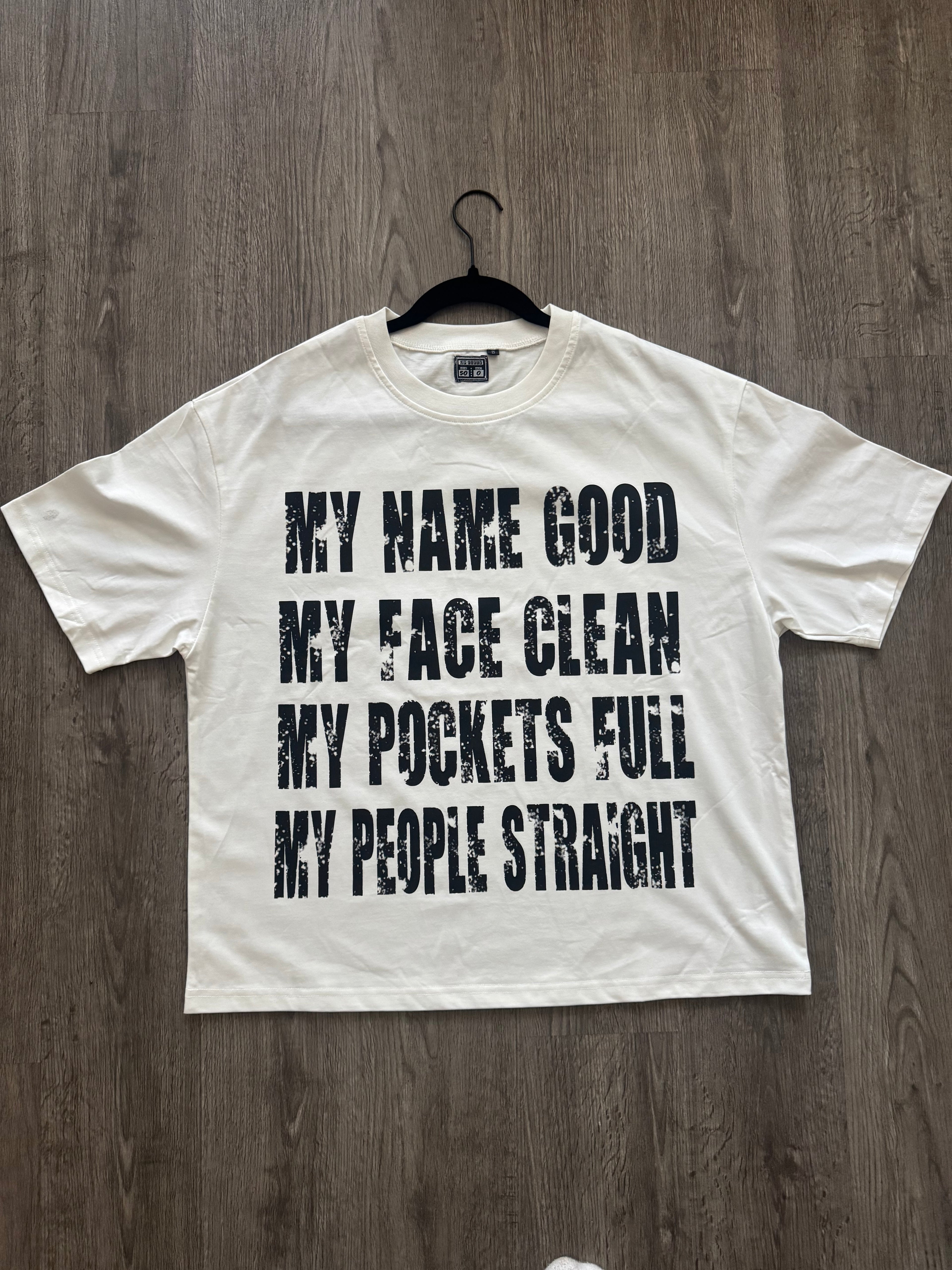 White "Name Good Tee" Shortsleeve
