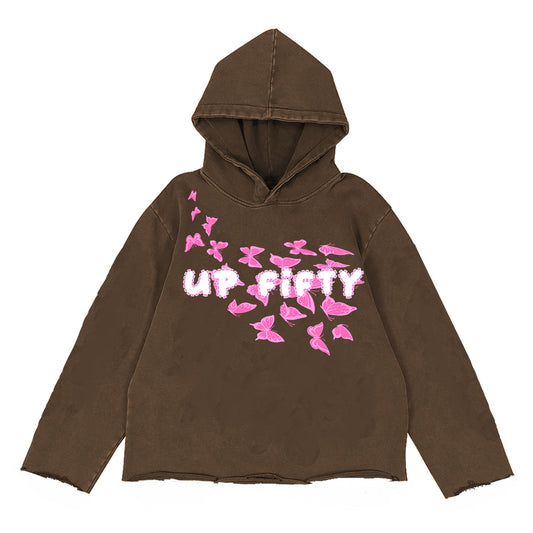 Butterfly Hoodie - Pink/Brown