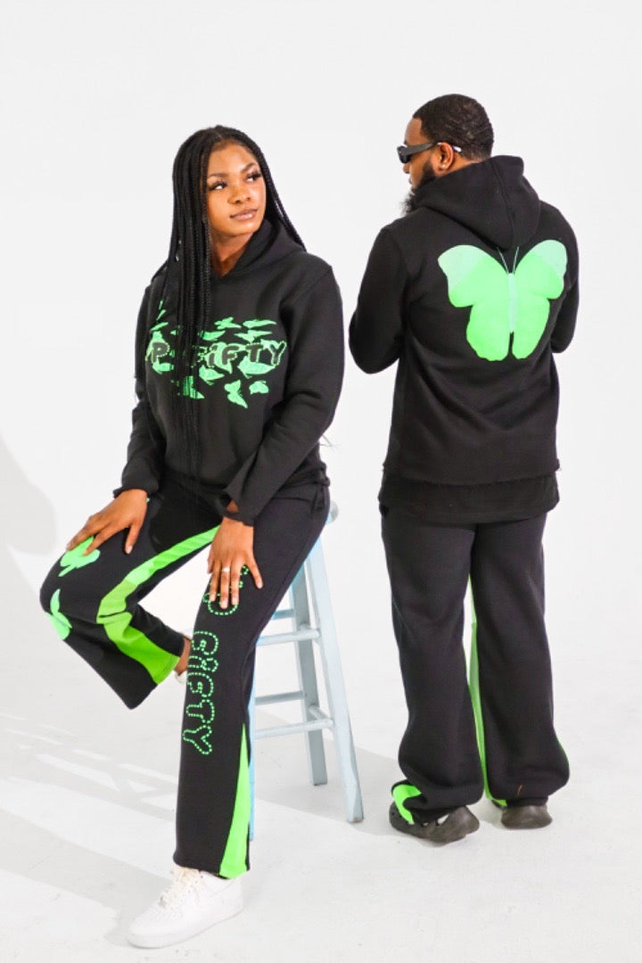 Butterfly Flare Sweatpants - Black
